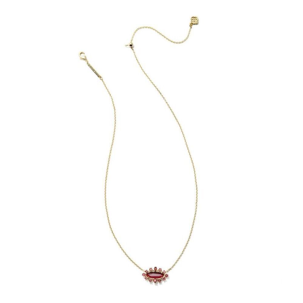 Kendra Scott -  Eva Crystal Framed Pendant Necklace - Red